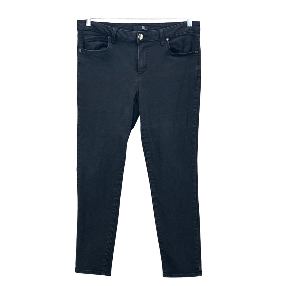 1822 Denim Skinny Cropped Jeans Black 16